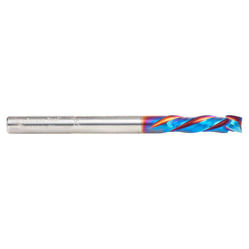 6mm x 22mm CNC Solid Carbide Spektra Extreme Tool Life Coated Compression Spiral Bit, 3-Flute, 6mm Shank Alt 2 - Image
