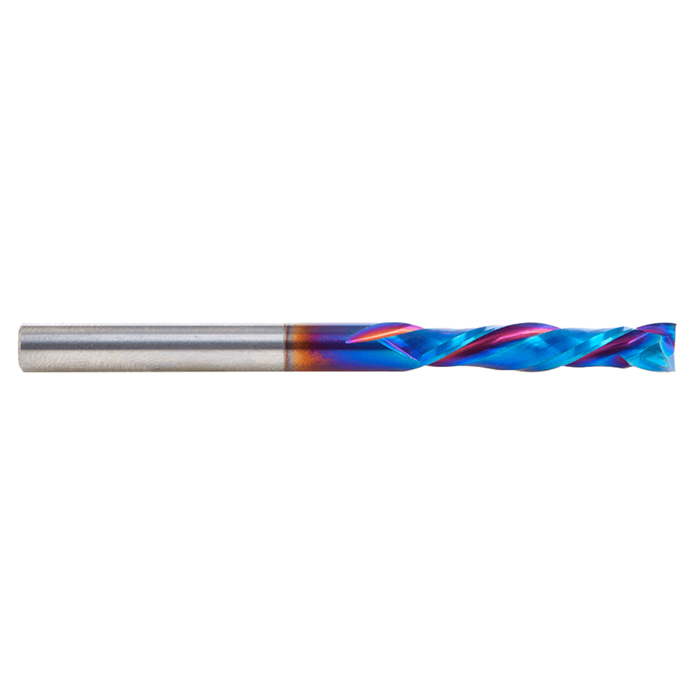 5mm Dia x 25mm CNC Solid Carbide Spektra Extreme Tool Life Coated Mortise Compression Spiral Bit, 2 Flute, 5mm Shank Alt 2 - Image