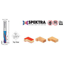 6mm Dia x 25mm CNC Solid Carbide Spektra Extreme Tool Life Coated Mortise Compression Spiral Bit, 2 Flute, 6mm Shank Alt 1 - Image