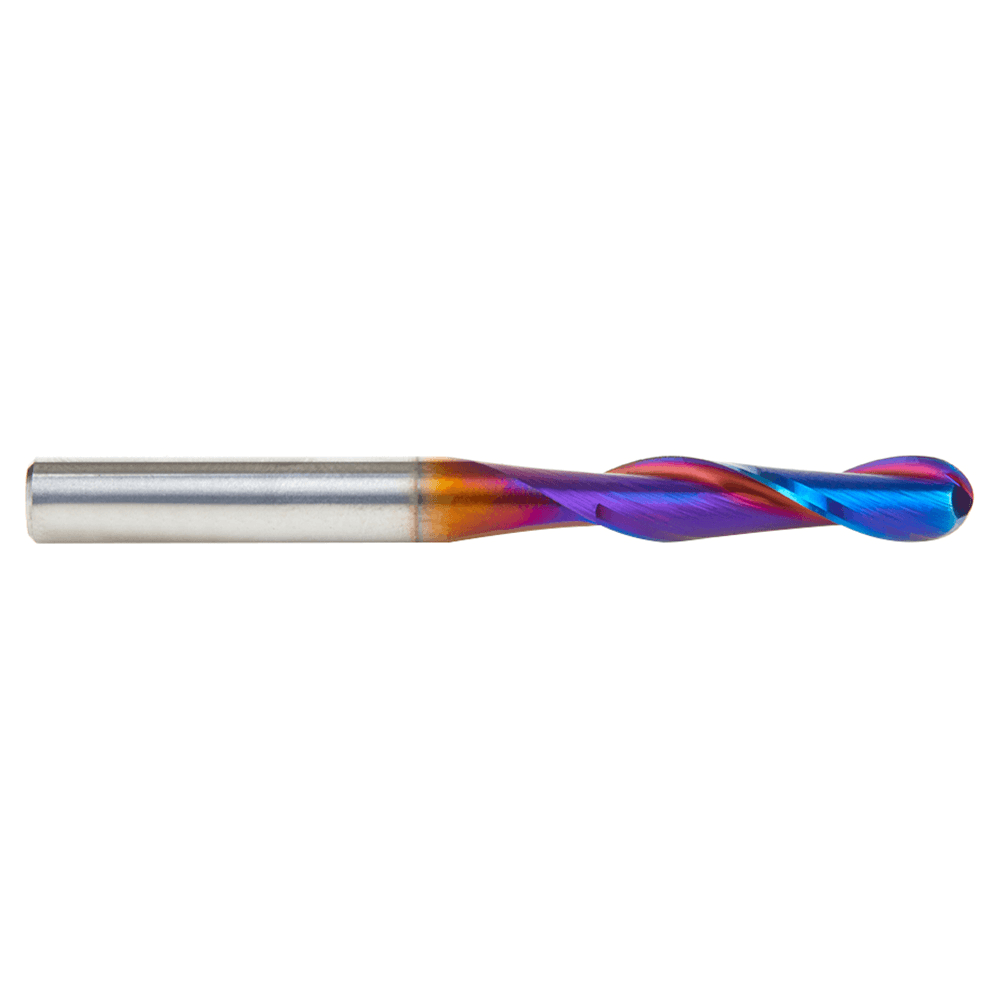 6mm x 63mm Solid Carbide Spektra Extreme Tool Life Coated Up-Cut Ball Nose Spiral Router Bit, 2-Flute, 6mm Shank Alt 2 - Image