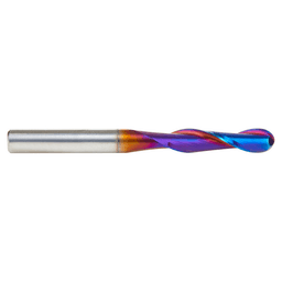 6mm x 63mm Solid Carbide Spektra Extreme Tool Life Coated Up-Cut Ball Nose Spiral Router Bit, 2-Flute, 6mm Shank Alt 2 - Image