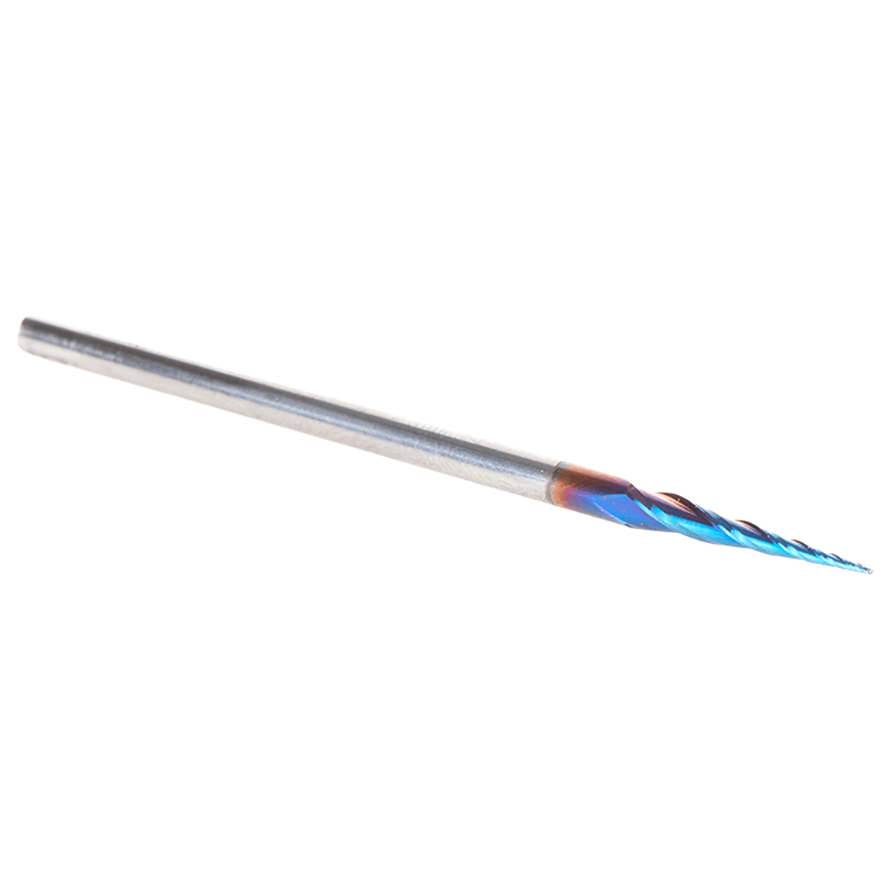50mm x 75mm CNC 2D/3D Carving 3.7° Tapered Angle Ball Tip Up-Cut Spektra Extreme Tool Life Coated Spiral Router Bit, 3-Flute, 3mm Shank Alt 3 - Image