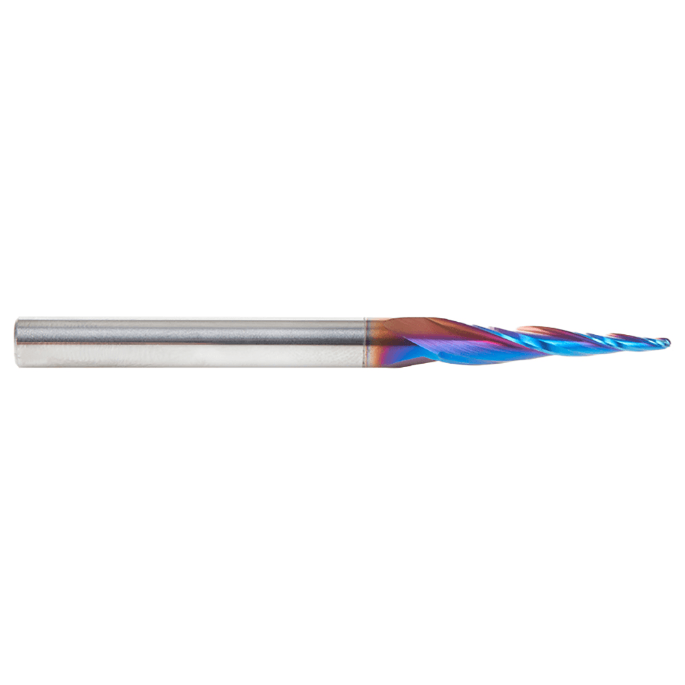 1.5mm x 75mm CNC 2D/3D Carving 5.0° Tapered Angle Ball Up-Cut Spektra Extreme Tool Life Coated Spiral Router Bit, 3-Flute, 6mm Shank Alt 2 - Image