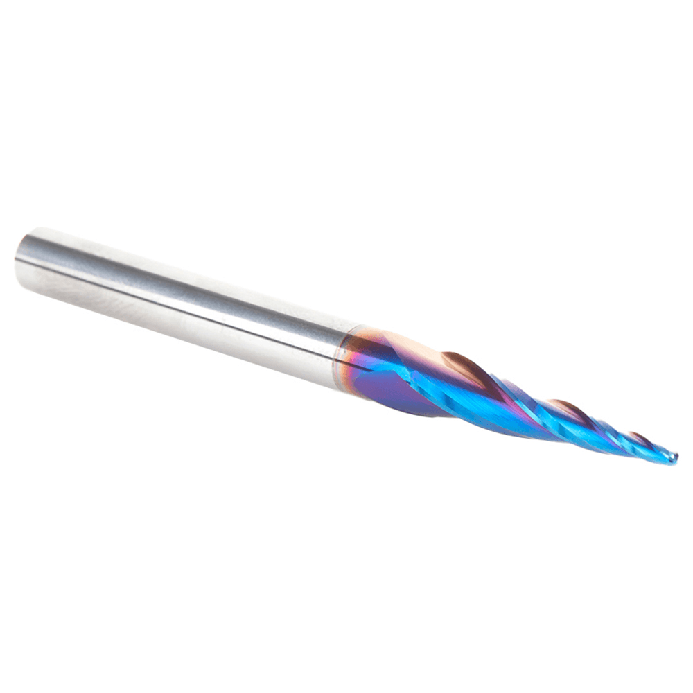 1.5mm x 75mm CNC 2D/3D Carving 5.0° Tapered Angle Ball Up-Cut Spektra Extreme Tool Life Coated Spiral Router Bit, 3-Flute, 6mm Shank Alt 3 - Image