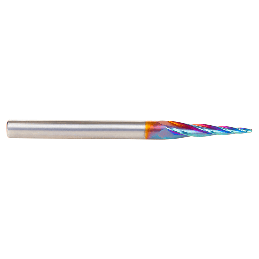 1.5mm x 75mm CNC 2D/3D Carving 5.4° Tapered Angle Ball Up-Cut Spektra Extreme Tool Life Coated Spiral Router Bit, 4-Flute, 6mm Shank Alt 2 - Image