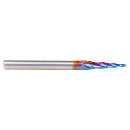 1.5mm x 75mm CNC 2D/3D Carving 5.4° Tapered Angle Ball Up-Cut Spektra Extreme Tool Life Coated Spiral Router Bit, 4-Flute, 6mm Shank Alt 2 - Image