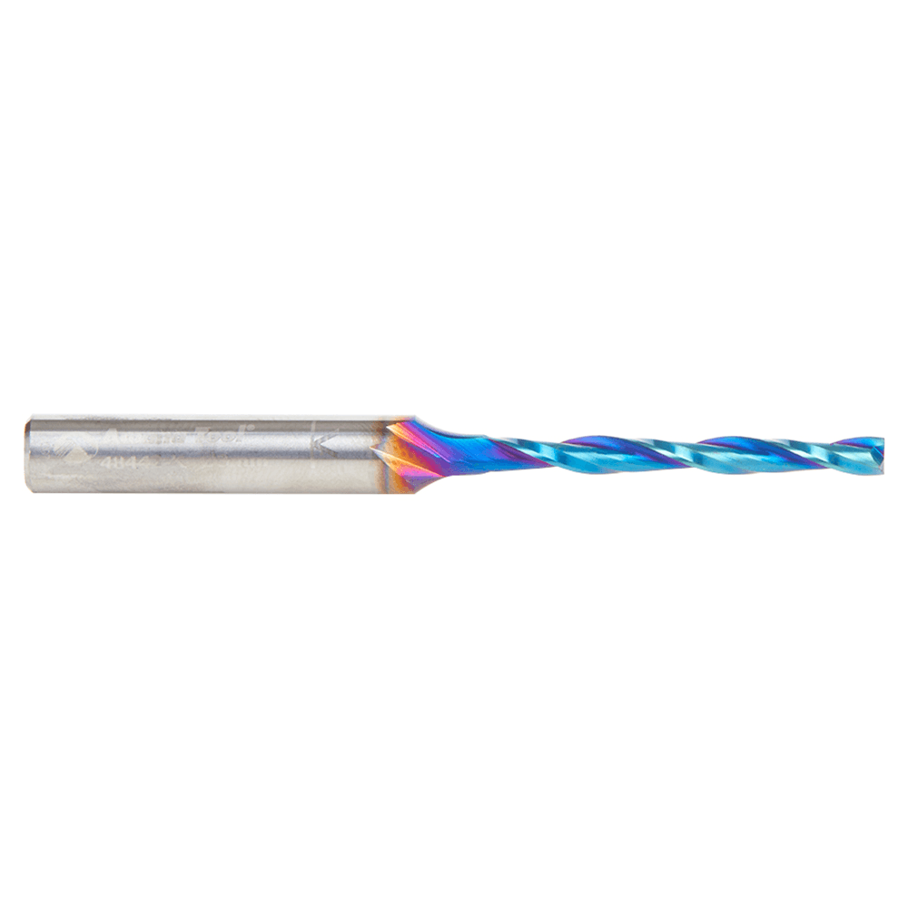 3mm x 64mm Solid Carbide CNC Spektra Extreme Tool Life Coated Foam Cutting Up-Cut Square End Spiral Router Bit, 2-Flute, 6mm Shank Alt 2 - Image
