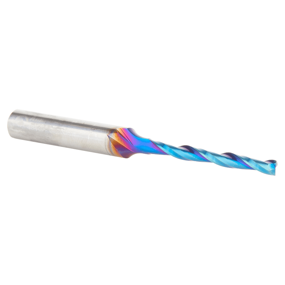 3mm x 64mm Solid Carbide CNC Spektra Extreme Tool Life Coated Foam Cutting Up-Cut Square End Spiral Router Bit, 2-Flute, 6mm Shank Alt 3 - Image