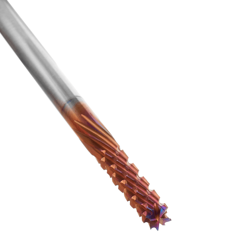 3mm x 50mm Solid Carbide CNC Spektra Extreme Tool Life Coated Down-Cut Spiral Router Bit, 10-Flute, 3mm Shank Alt 4 - Image