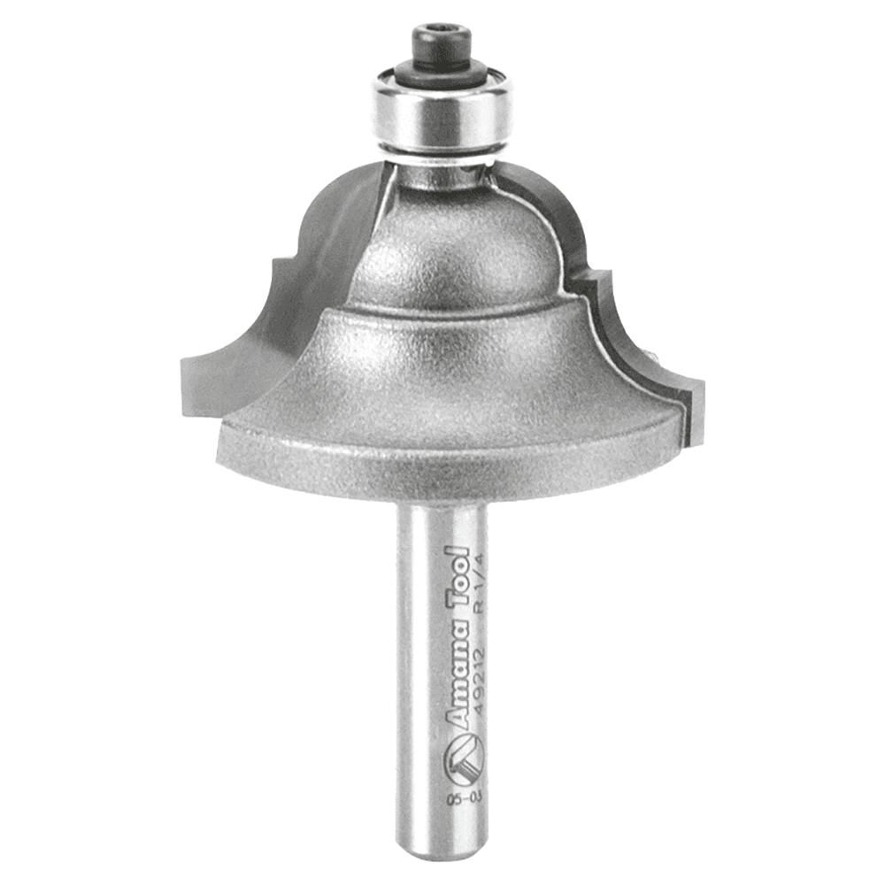 1-3/8" Dia x 7/8" Carbide Tipped Double Roman Ogee Bit, 1/4" Radius, 1/4" Shank Main - Image