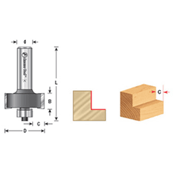 1-1/4" x 2" Rabbet Bit, 2-Flute, 1/4" Shank - Alt Image 3