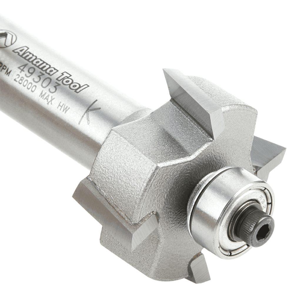 1-1/4" Dia x 1/2" Multi-Rabbet Four Different Rabbet Bit, 1/2" Shank, 4 Flute, Up-Shear Alt 4 - Image