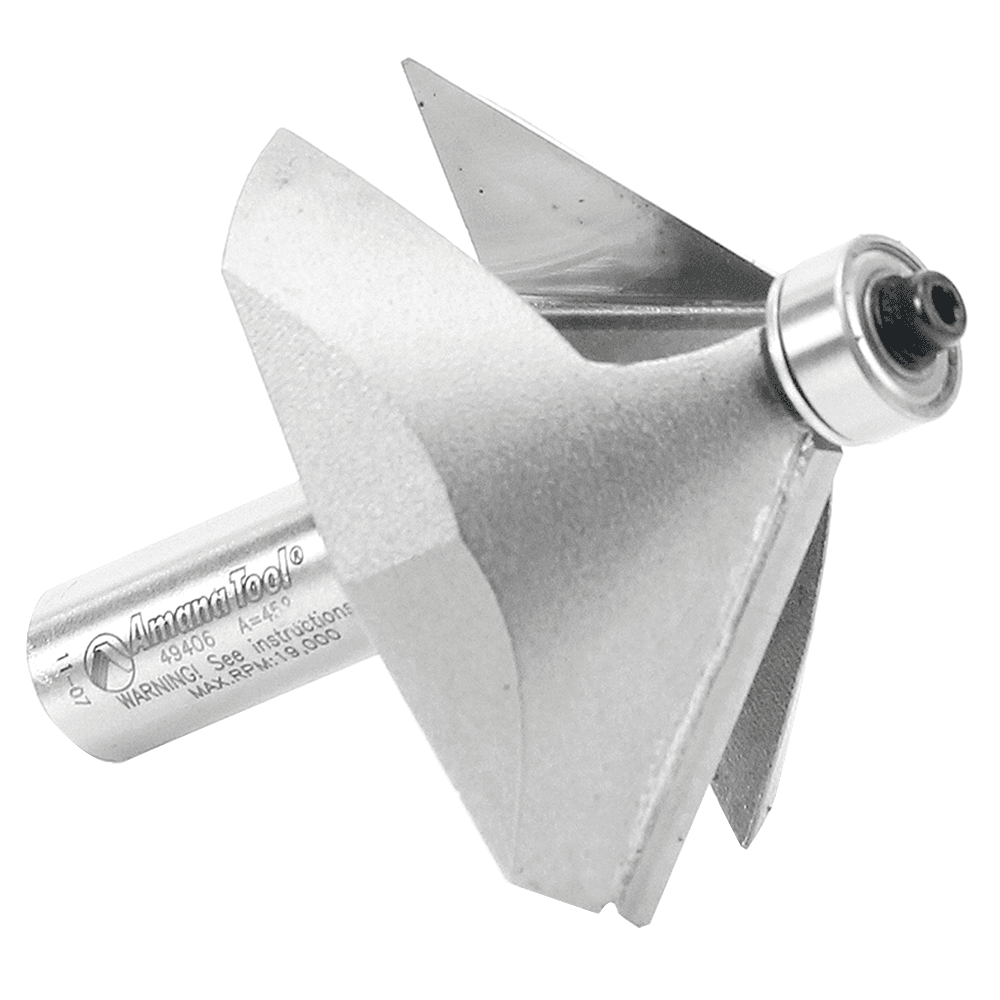 2-3/8" x 2-7/8" Chamfer Router Bit, 2-Flute, 1/2" Shank - Main Image