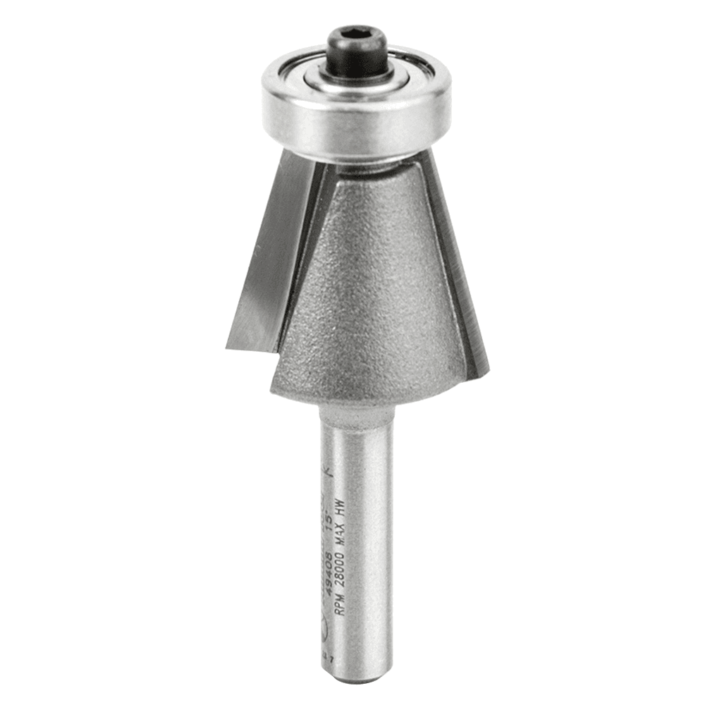 7/8" x 2-1/4" Chamfer Router Bit, 2-Flute, 1/4" Shank - Main Image