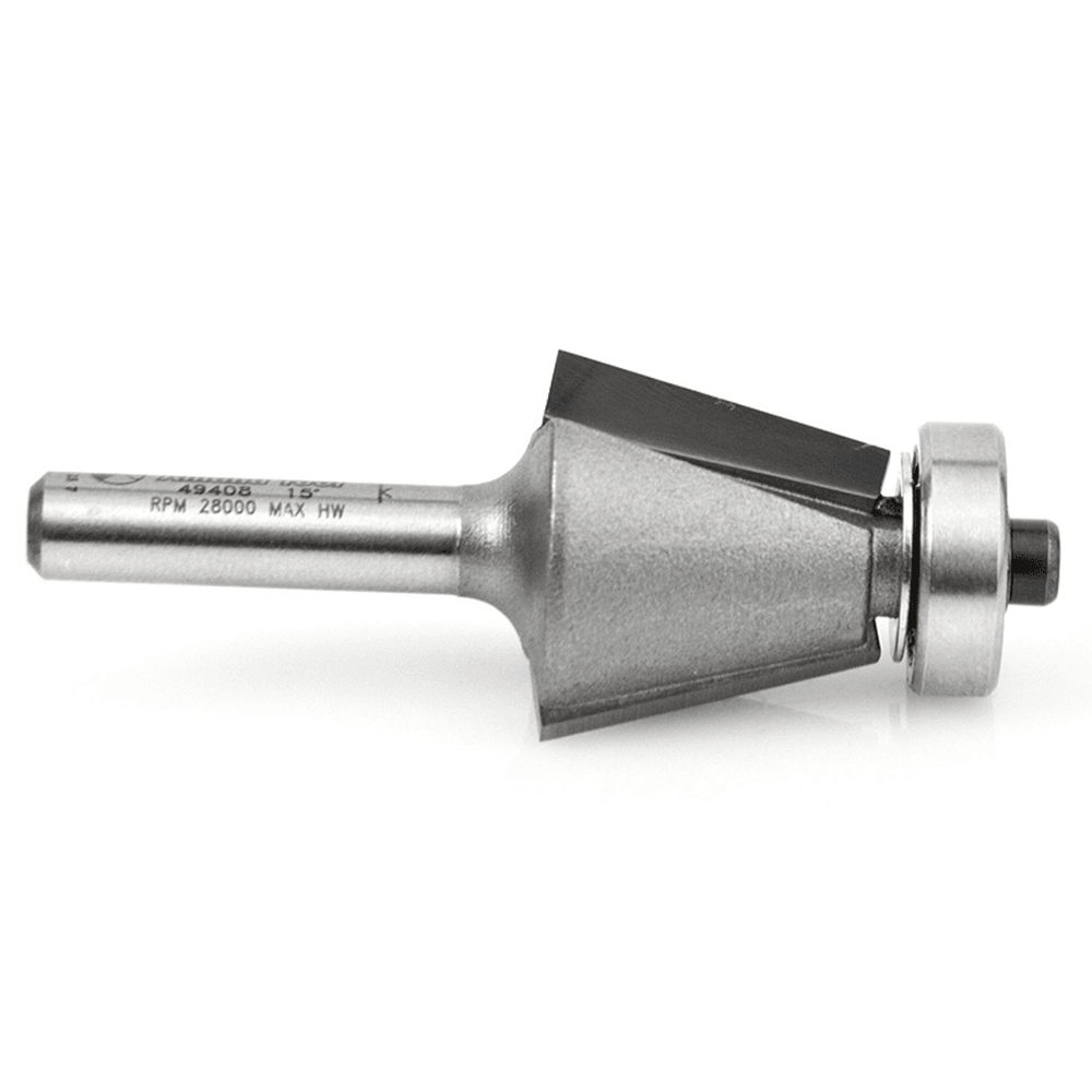 7/8" x 2-1/4" Chamfer Router Bit, 2-Flute, 1/4" Shank - Alt Image 1