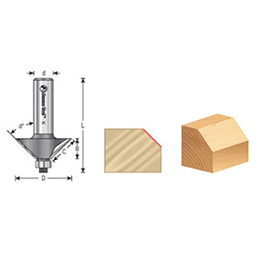 7/8" x 2-1/4" Chamfer Router Bit, 2-Flute, 1/4" Shank - Alt Image 3