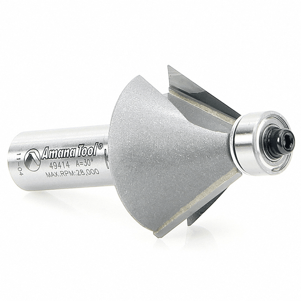 1-3/8" x 2-3/4" Chamfer Router Bit, 2-Flute, 1/2" Shank - Alt Image 2