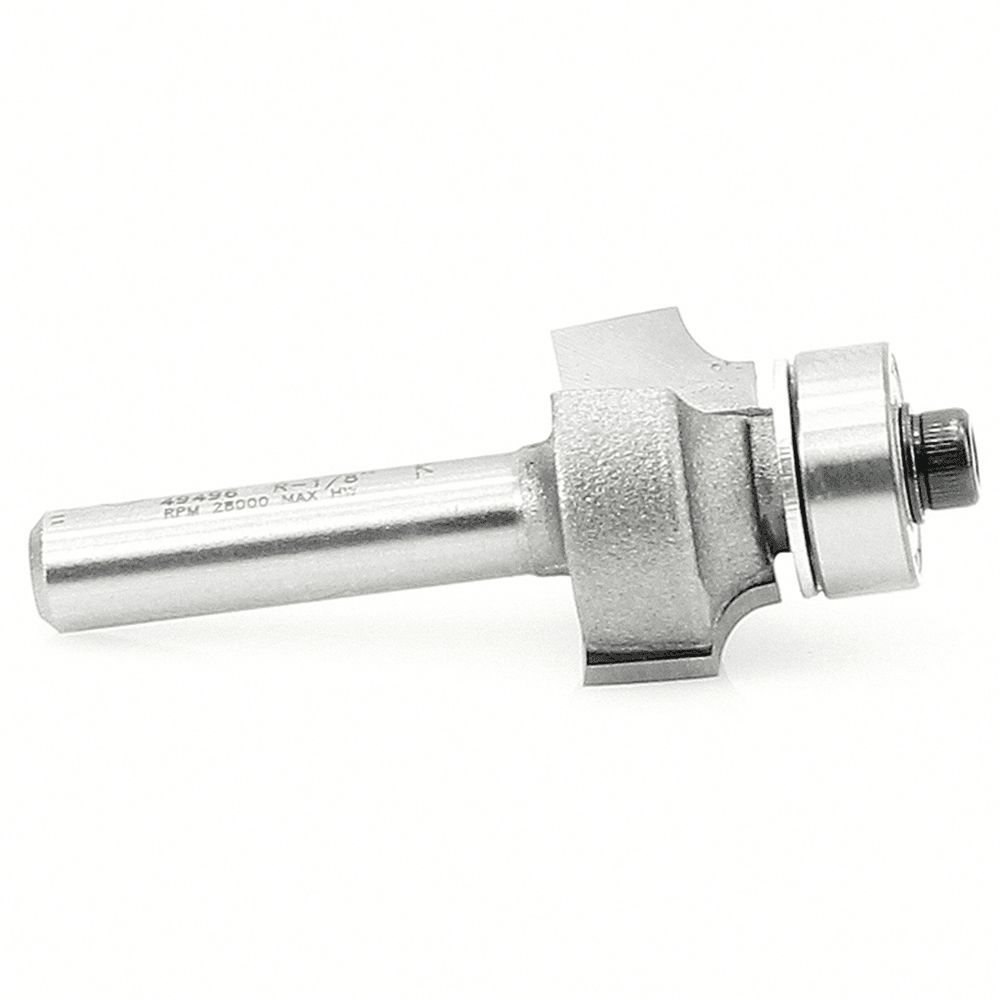 2" x 1/8" Radius Corner Rounding Bit with Ball Bearing Guide, 2-Flute, 1/4" Shank - Alt Image 1