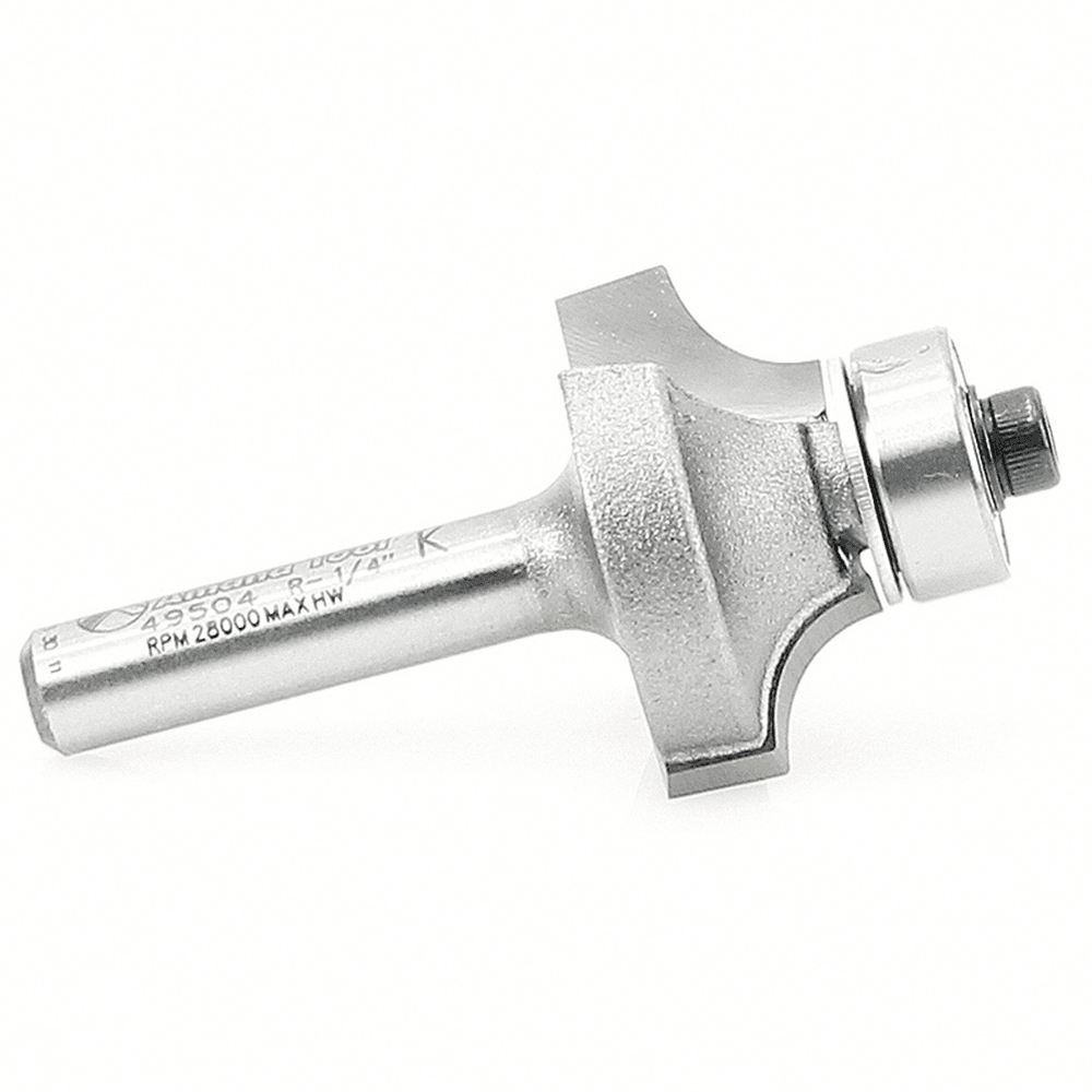 2" x 1/4" Radius Corner Rounding Bit with Ball Bearing Guide, 2-Flute, 1/4" Shank - Alt Image 1