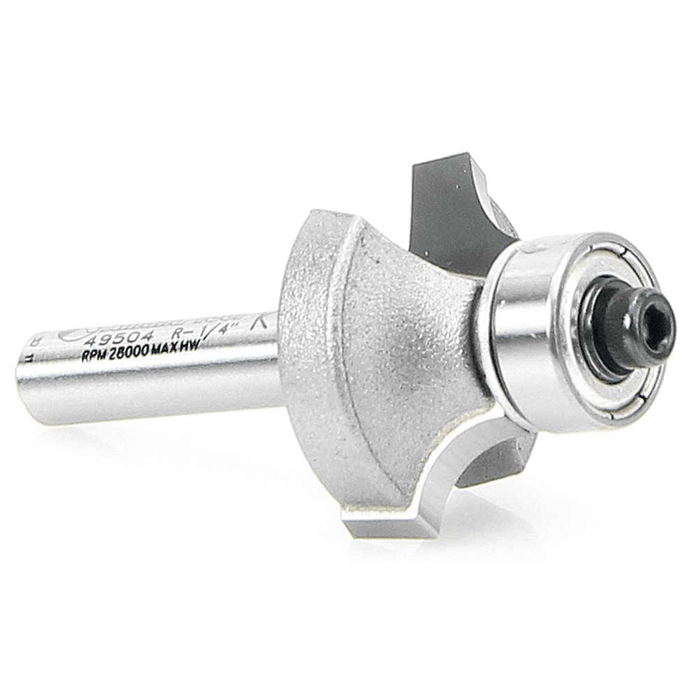 2" x 1/4" Radius Corner Rounding Bit with Ball Bearing Guide, 2-Flute, 1/4" Shank - Alt Image 2