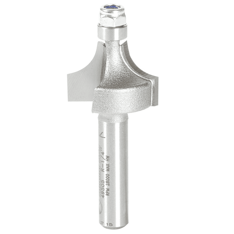 3/4" x 1/4" Radius Corner Round Router Bit with Lower Ball Bearing, 2-Flute, 1/4" Shank - Main Image