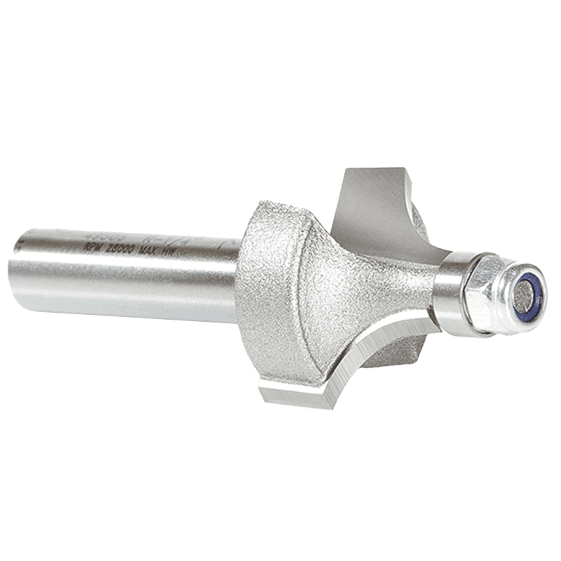 3/4" x 1/4" Radius Corner Round Router Bit with Lower Ball Bearing, 2-Flute, 1/4" Shank - Alt Image 2