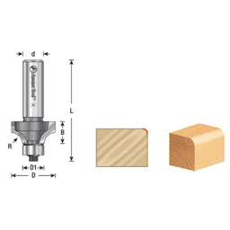 2-7/16" x 5/16" Radius Corner Rounding Bit with Ball Bearing Guide, 2-Flute, 1/2" Shank - Alt Image 3