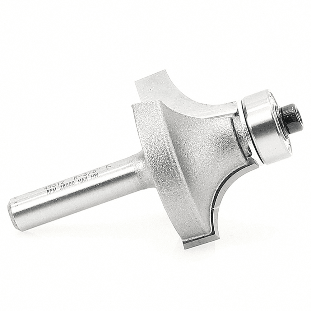 2-3/16" x 3/8" Radius Corner Rounding Bit with Ball Bearing Guide, 2-Flute, 1/4" Shank - Alt Image 1