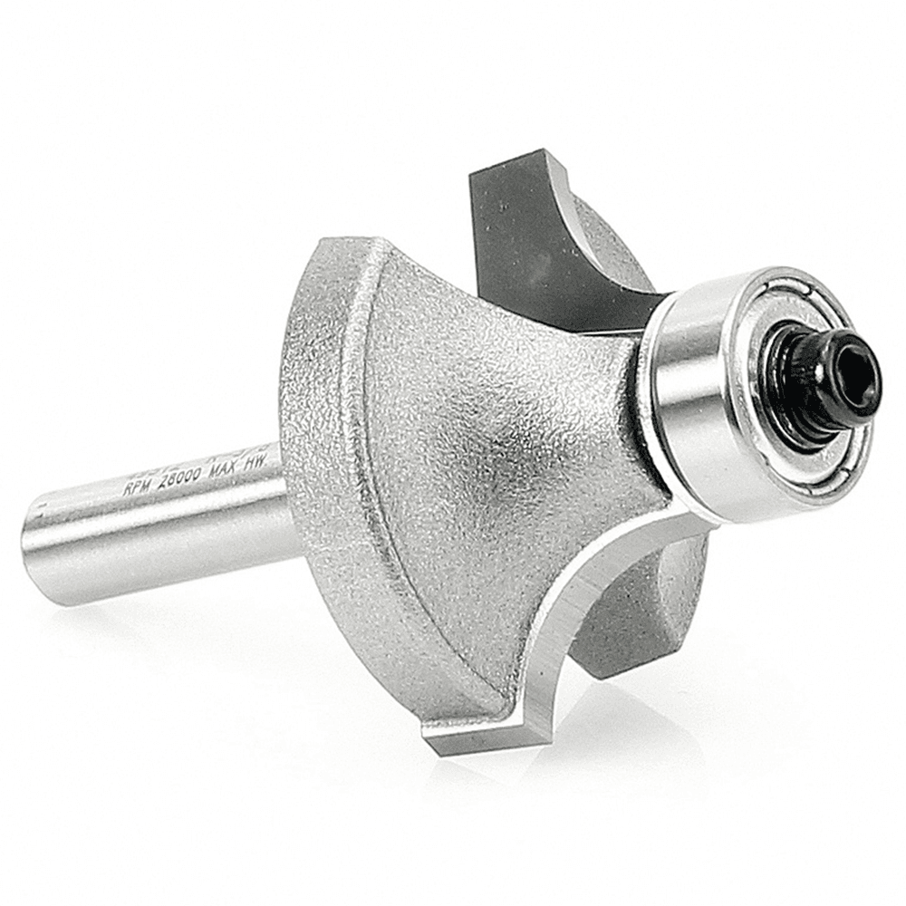 2-3/16" x 3/8" Radius Corner Rounding Bit with Ball Bearing Guide, 2-Flute, 1/4" Shank - Alt Image 2