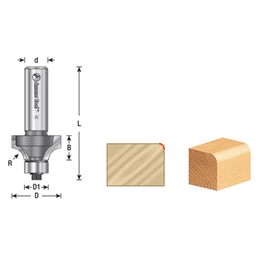 2-9/16" x 3/8" Radius Corner Rounding Bit with Ball Bearing Guide, 2-Flute, 1/2" Shank - Alt Image 3