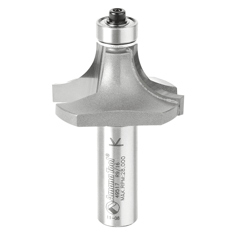 1-5/8" x 9/16" Radius Corner Round Router Bit, 2-Flute, 1/2" Shank - Main Image