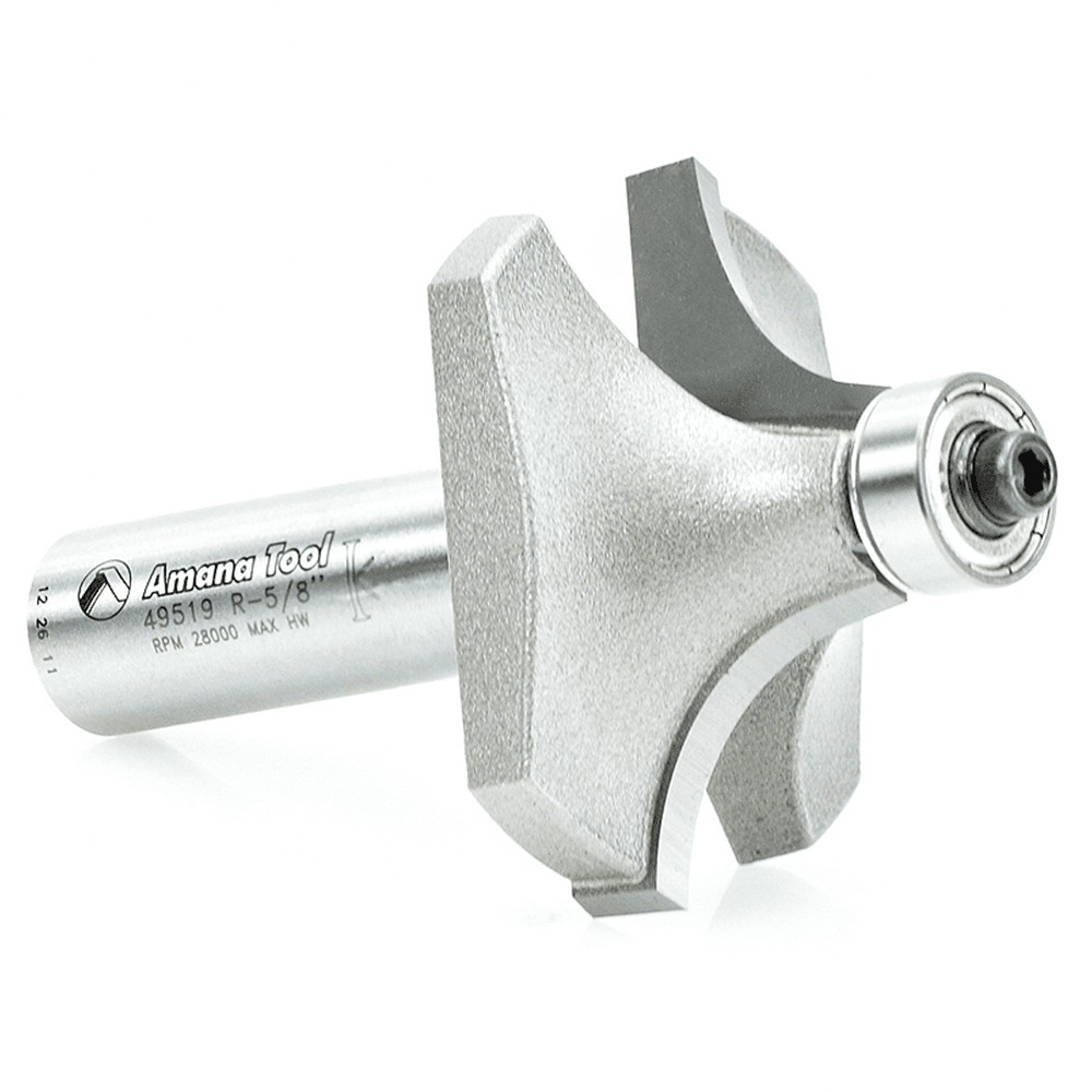 2-3/4" x 5/8" Radius Corner Rounding Bit with Ball Bearing Guide, 2-Flute, 1/2" Shank - Alt Image 2