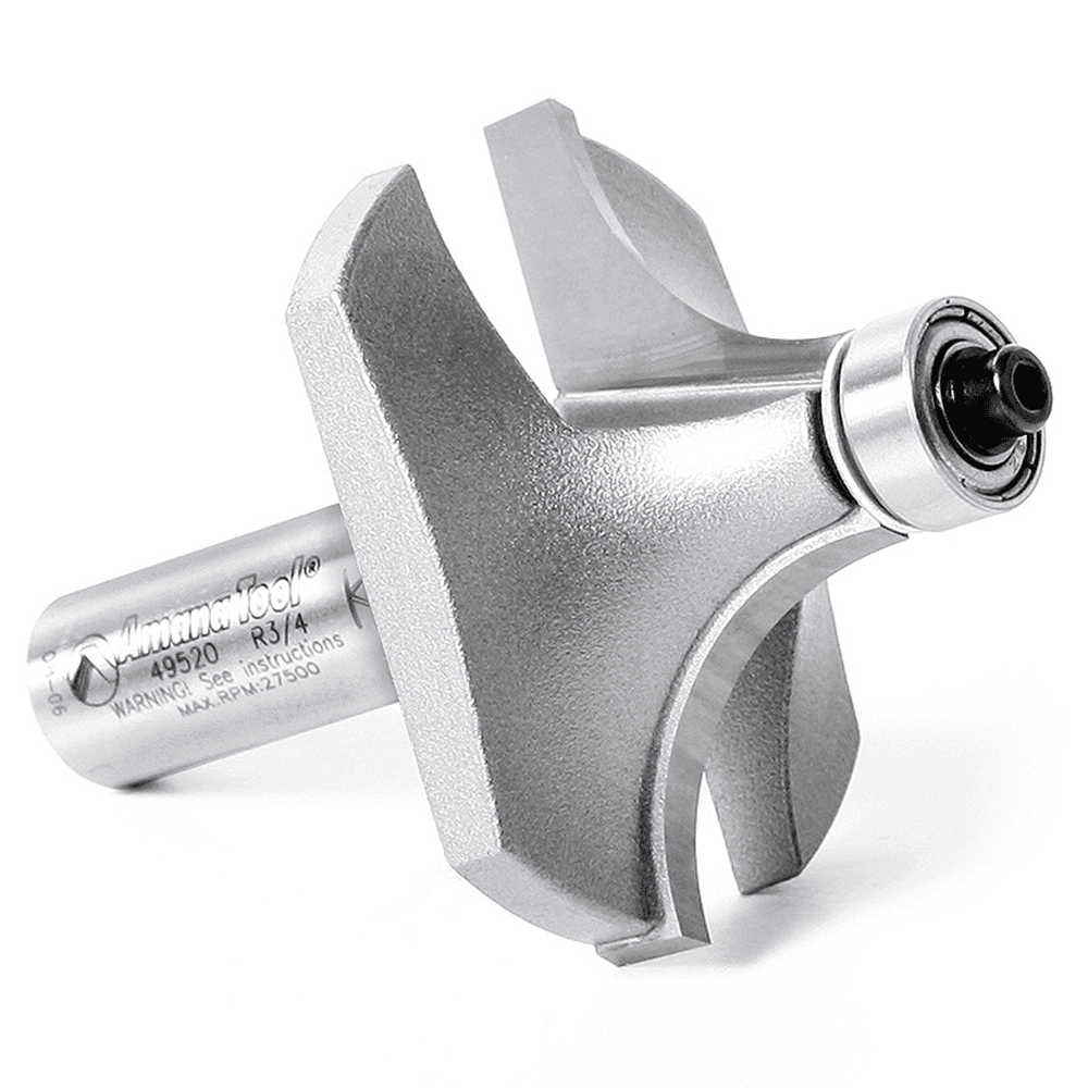 2-7/8" x 3/4" Radius Corner Rounding Bit with Ball Bearing Guide, 2-Flute, 1/2" Shank - Alt Image 2