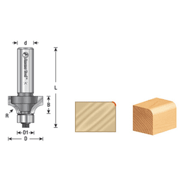 2-7/8" x 3/4" Radius Corner Rounding Bit with Ball Bearing Guide, 2-Flute, 1/2" Shank - Alt Image 3