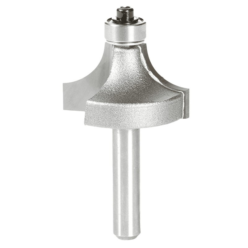 1-1/8" x 3/8" Radius Corner Round Router Bit with 3/8" Lower Ball Bearing, 2-Flute, 1/4" Shank - Main Image