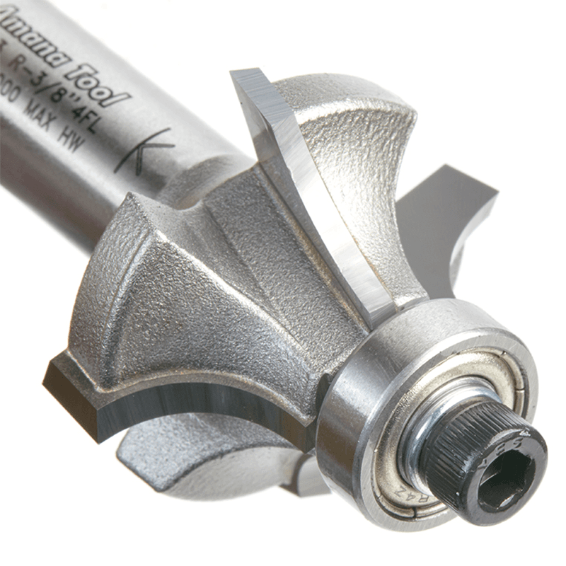 1-3/8" x 3/8" Radius Corner Rounding/Beading Router Bit, 4-Flute, 1/2" Shank - Alt Image 3