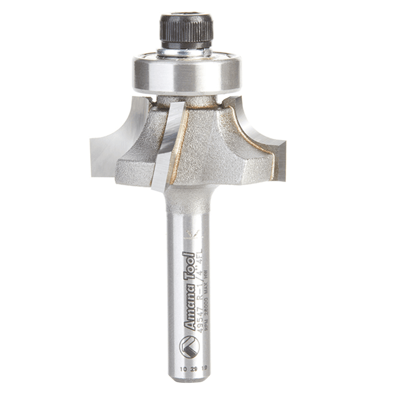 1-1/8" x 1/4" Radius Corner Rounding/Beading Router Bit, 4-Flute, 1/4" Shank - Main Image