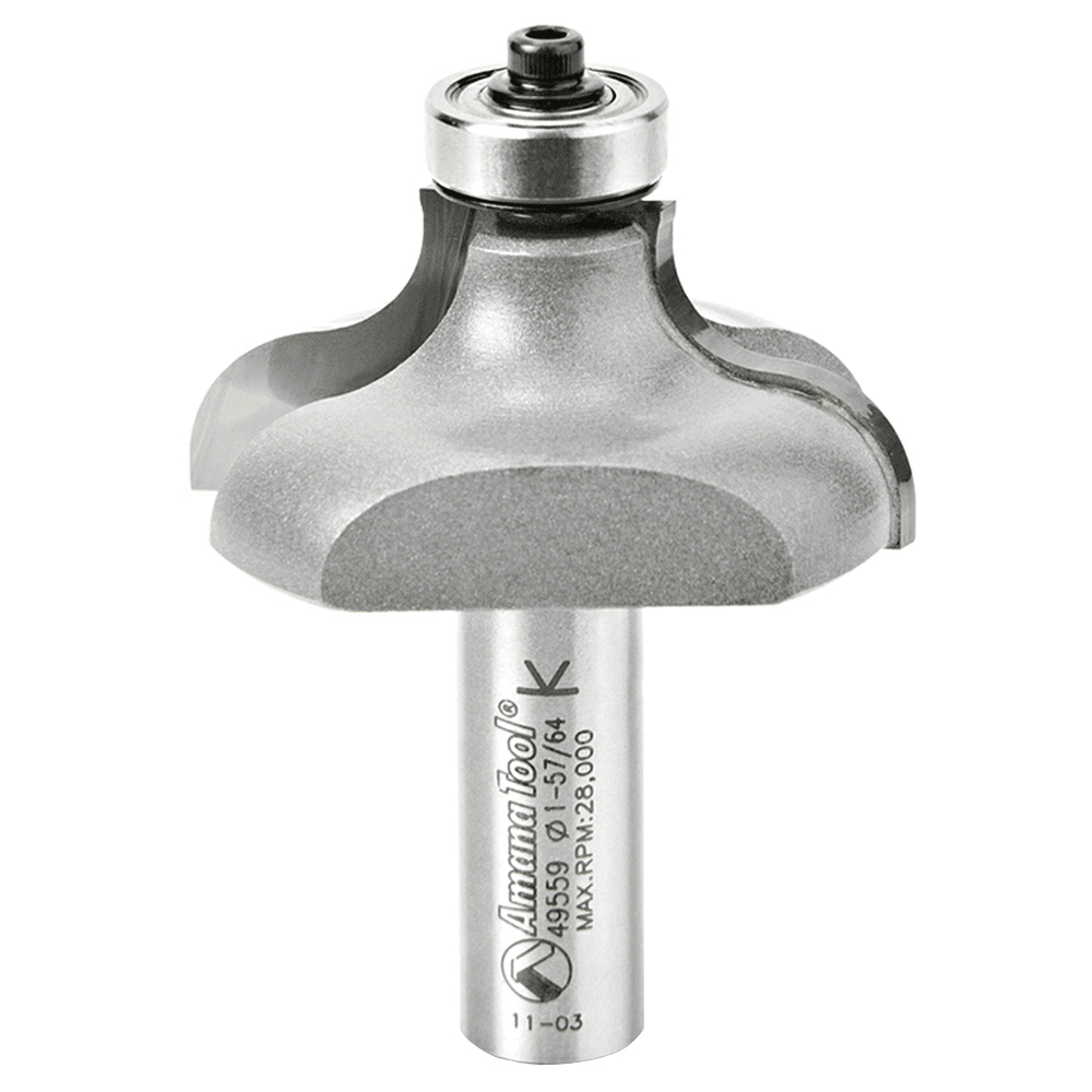 1-57/64" x 3/8" Radius Table Edge Ogee Router Bit, 2-Flute, 1/2" Shank - Main Image