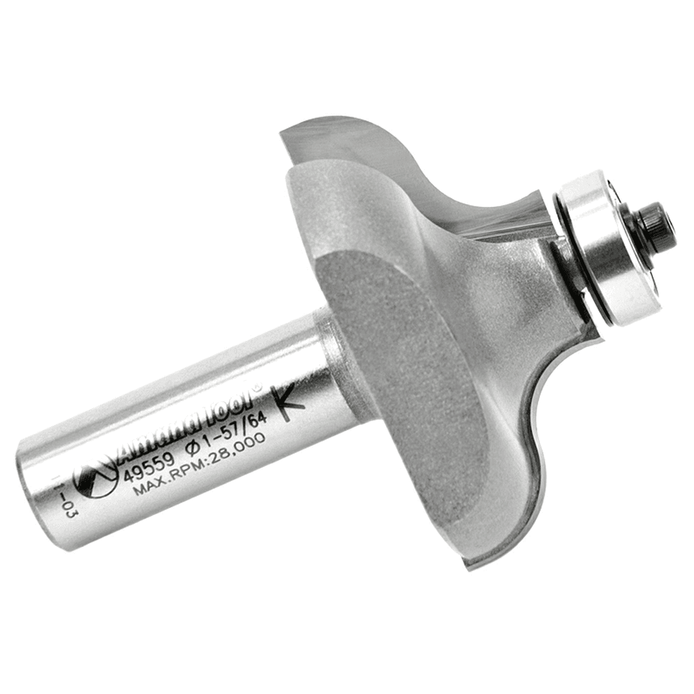 1-57/64" x 3/8" Radius Table Edge Ogee Router Bit, 2-Flute, 1/2" Shank - Alt Image 1