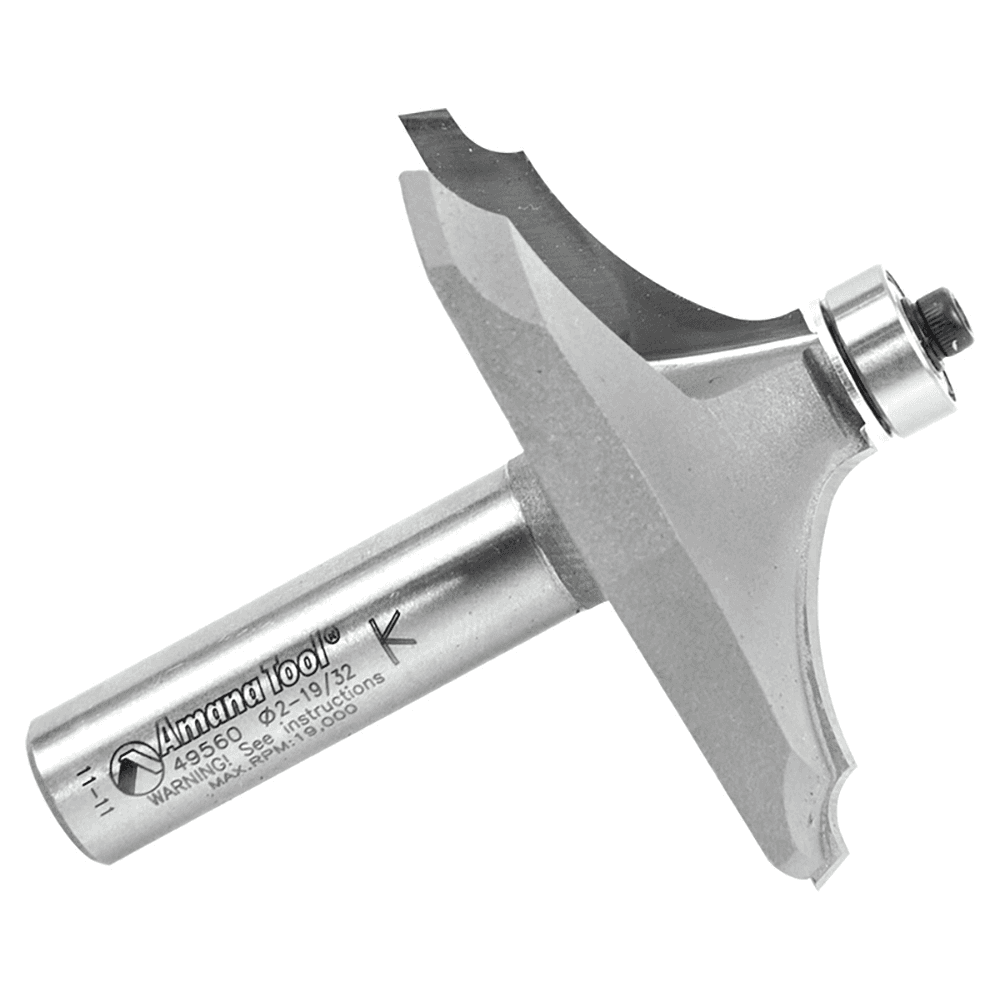 2-9/16" x 2-3/4" x 11/64" Radius Table Edge Thumbnail/Bead Router Bit, 2-Flute, 1/2" Shank - Alt Image 1