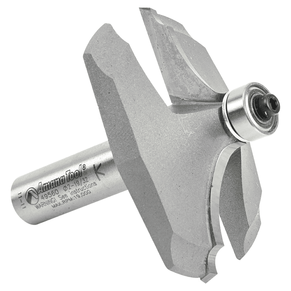2-9/16" x 2-3/4" x 11/64" Radius Table Edge Thumbnail/Bead Router Bit, 2-Flute, 1/2" Shank - Alt Image 2