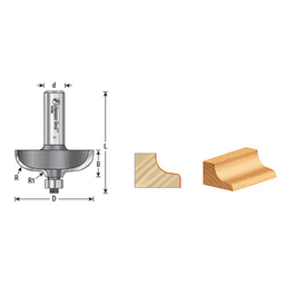 1-3/4" x 3/8" Radius Door Edge Detail Bit, 2-Flute, 1/2" Shank - Alt Image 3