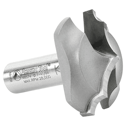 1-5/8" x 19/32" Radius Plunge Ovolo Router Bit with Center Point, 2-Flute, 1/2" Shank - Alt Image 2