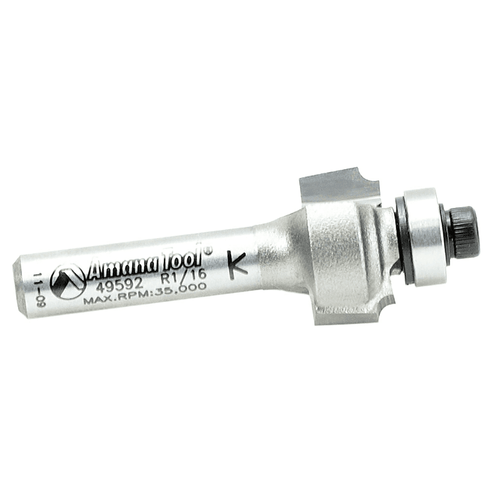5/8" x 1-3/4" x 1/16" Radius Beading Router Bit, 2-Flute, 1/4" Shank - Alt Image 1