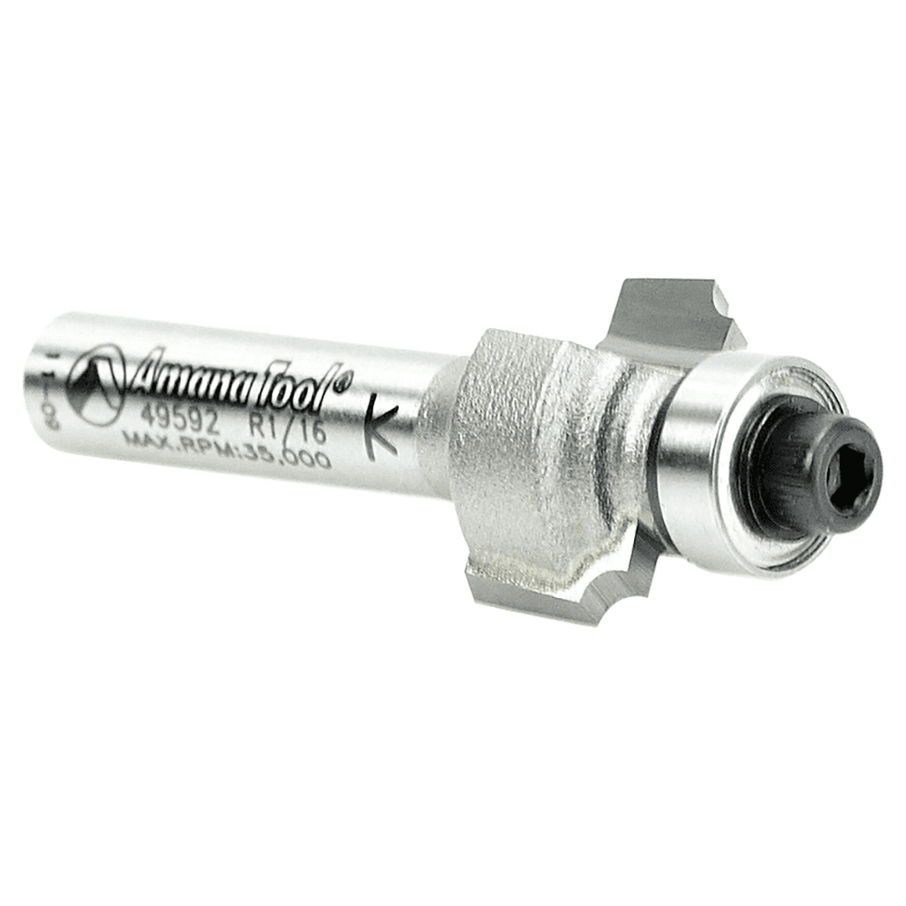 5/8" x 1-3/4" x 1/16" Radius Beading Router Bit, 2-Flute, 1/4" Shank - Alt Image 2