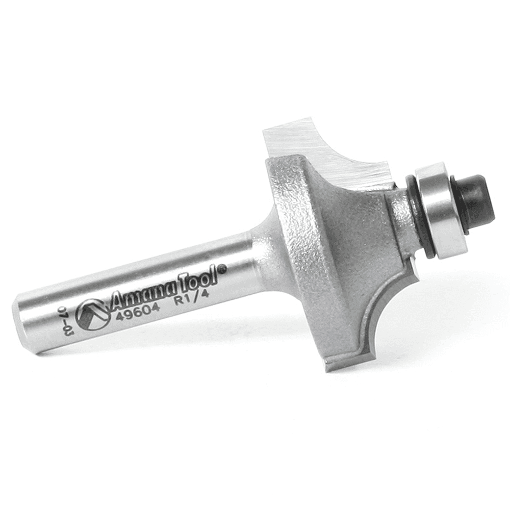 1" x 1/4" Radius Beading Router Bit with Ball Bearing Glide, 2-Flute, 1/4" Shank - Alt Image 1