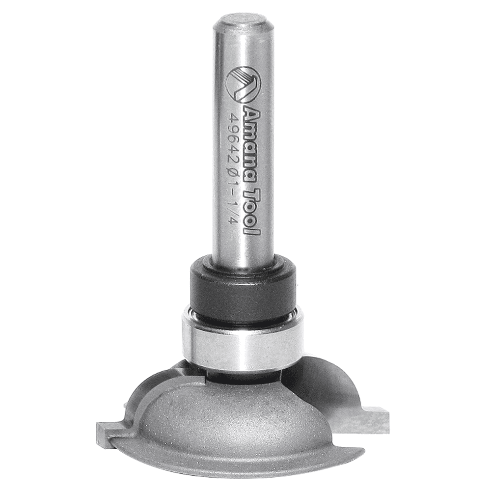 1-1/4" x 2" Wainscot Wall Panel Bead Stile Cutter Router Bit, 2-Flute, 1/4" Shank - Main Image