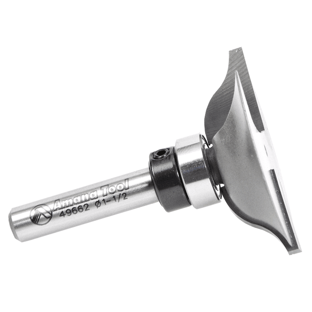 1-1/2" x 2" Ogee Rail Router Bit, 2-Flute, 1/4" Shank - Alt Image 1