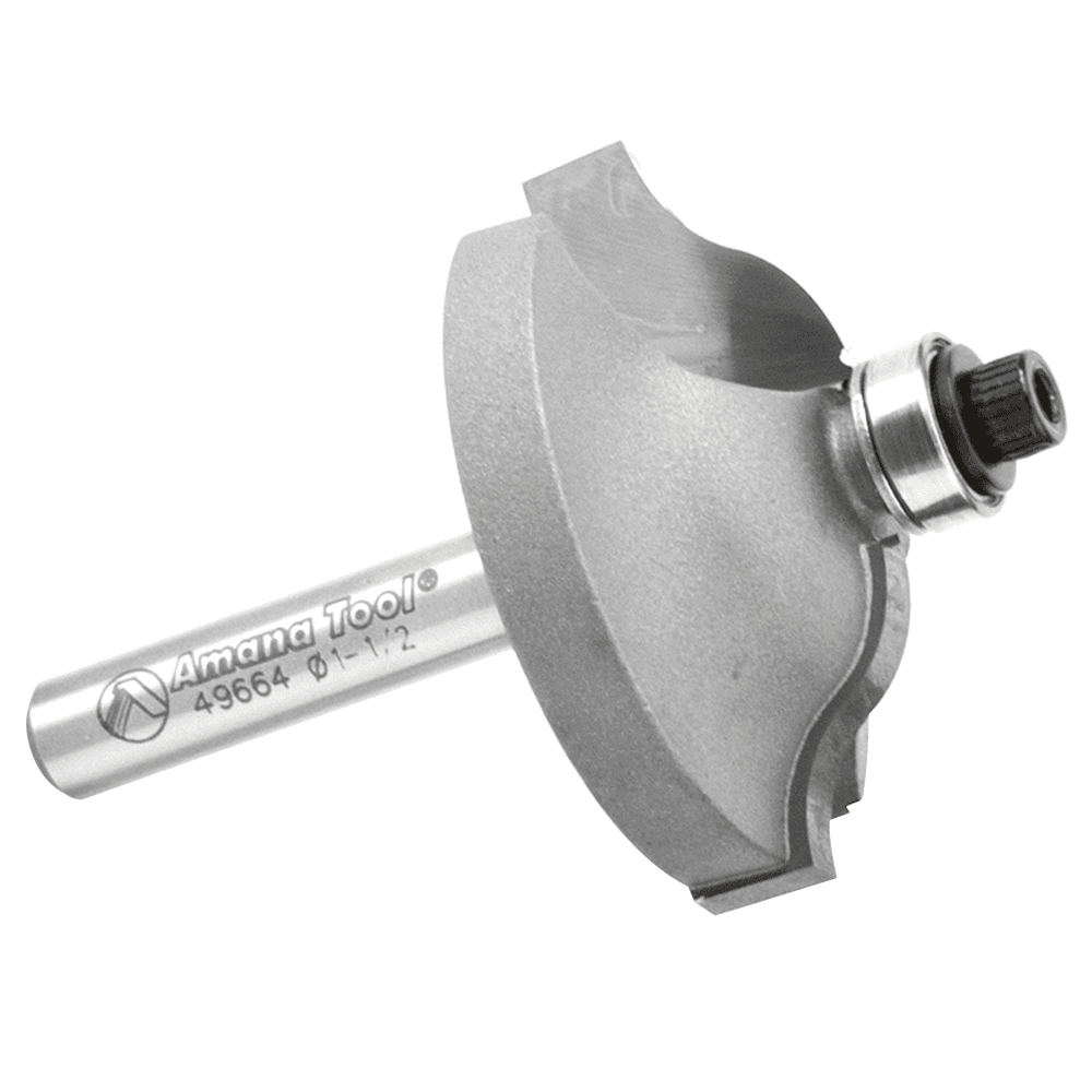 1-1/2" x 2" Ogee Stile Router Bit, 2-Flute, 1/4" Shank - Alt Image 1