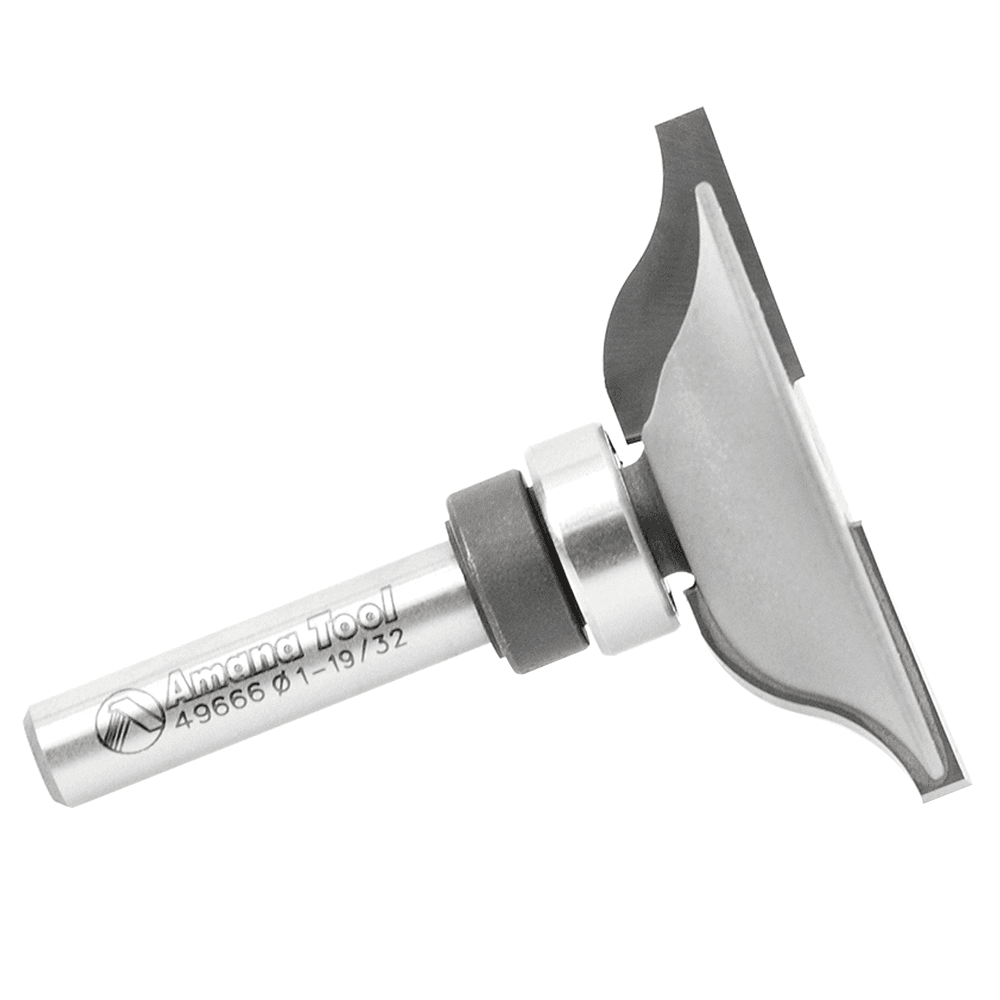 1-19/32" x 2" Ogee Rail Router Bit, 2-Flute, 1/4" Shank - Alt Image 1